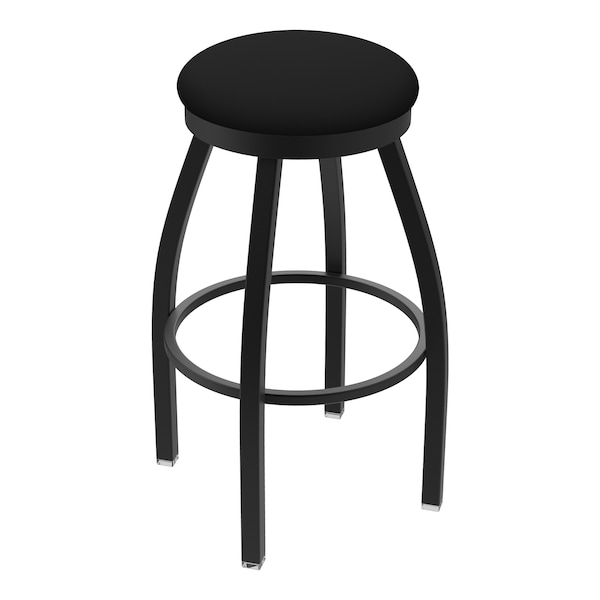 25" Swivel Counter Stool, Black Wrinkle, Black Vinyl Seat